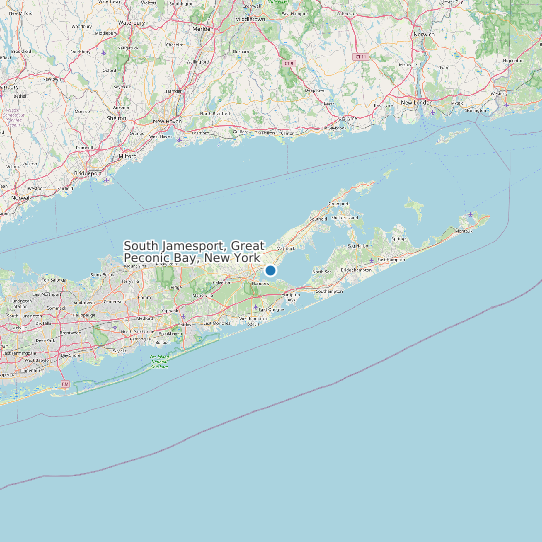 Map of South Jamesport, Great Peconic Bay, New York Tide Prediction Station