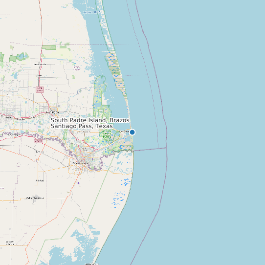 South Padre Island, Brazos Santiago Pass, Texas map