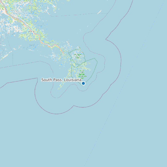 Map of South Pass, Louisiana Tide Prediction Station