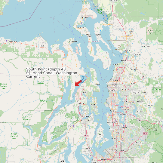 South Point (depth 43 ft), Hood Canal, Washington Current map