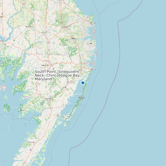 South Point, Sinepuxent Neck, Chincoteague Bay, Maryland map