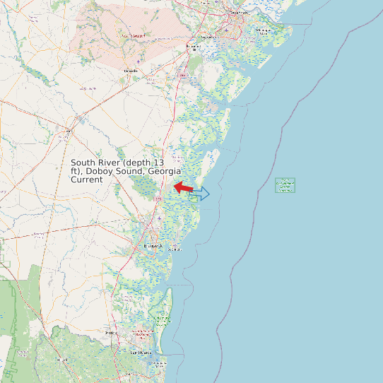 South River (depth 13 ft), Doboy Sound, Georgia Current map