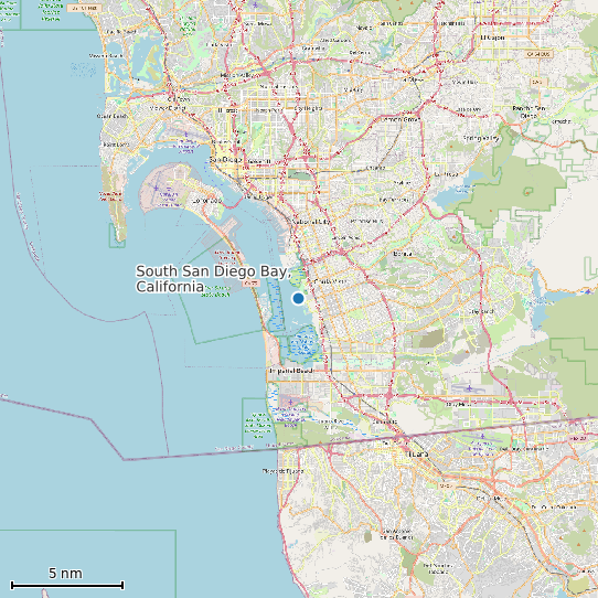 Map of South San Diego Bay, California Tide Prediction Station