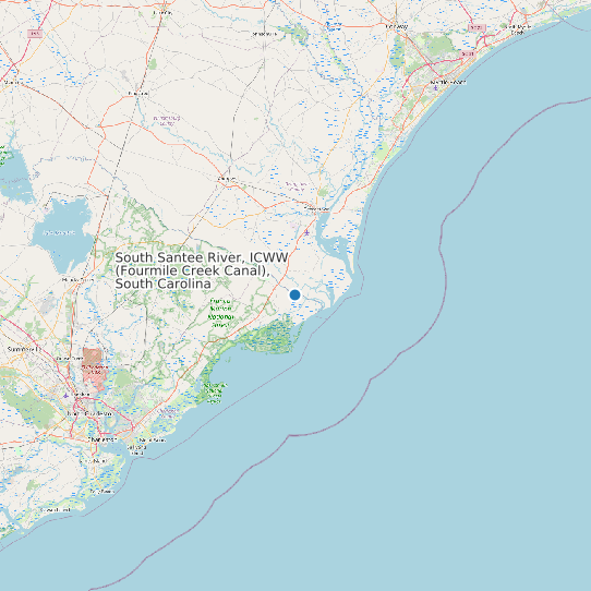 Map of South Santee River, ICWW (Fourmile Creek Canal), South Carolina Tide Prediction Station