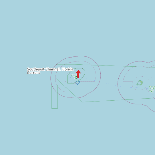 Map of Southeast Channel, Florida Current Prediction Station