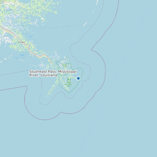 Southeast Pass, Mississippi River, Louisiana map