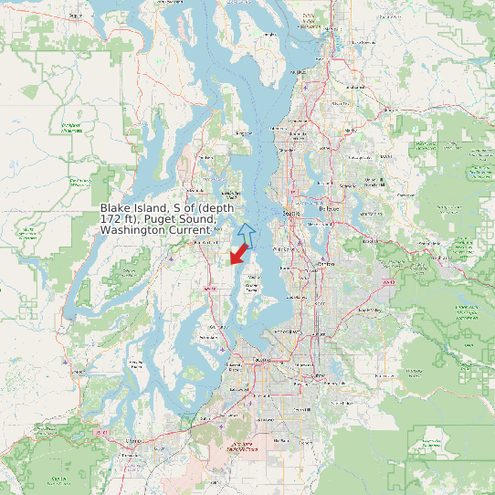Blake Island, S of (depth 172 ft), Puget Sound, Washington Current map