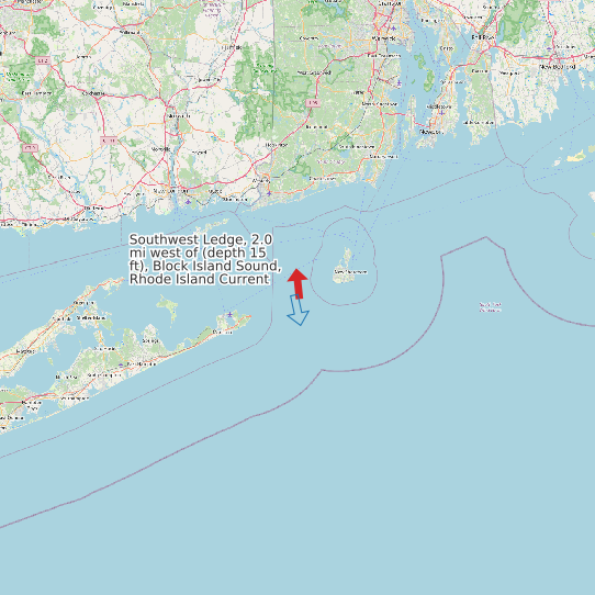 Southwest Ledge, 2.0 mi west of (depth 15 ft), Block Island Sound, Rhode Island Current map