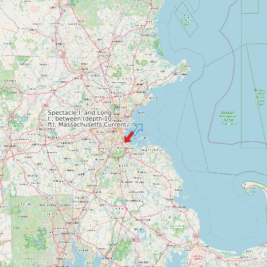 Spectacle I. and Long I., between (depth 10 ft), Massachusetts Current map