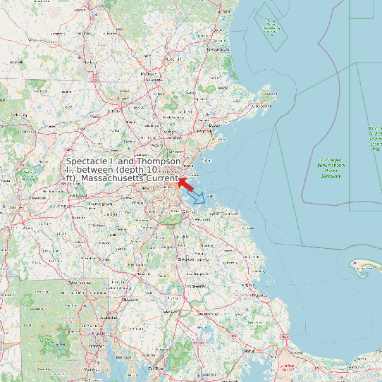 Spectacle I. and Thompson I., between (depth 10 ft), Massachusetts Current map