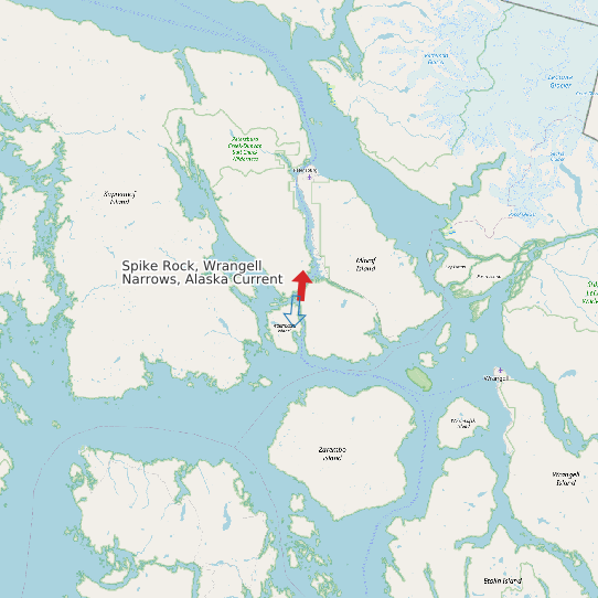 Spike Rock, Wrangell Narrows, Alaska Current map