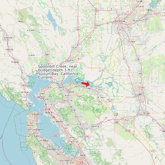 Spoonbill Creek, near bridge (depth 3 ft), Suisun Bay, California Current map