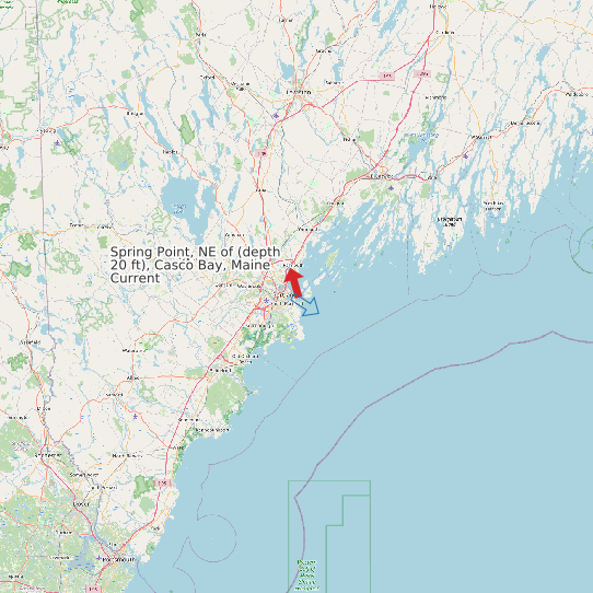 Map of Spring Point, NE of (depth 20 ft), Casco Bay, Maine Current Prediction Station