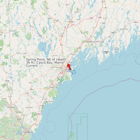Map of Spring Point, NE of (depth 36 ft), Casco Bay, Maine Current Prediction Station