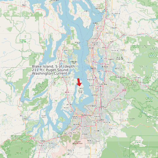 Map of Blake Island, S of (depth 211 ft), Puget Sound, Washington Current Prediction Station