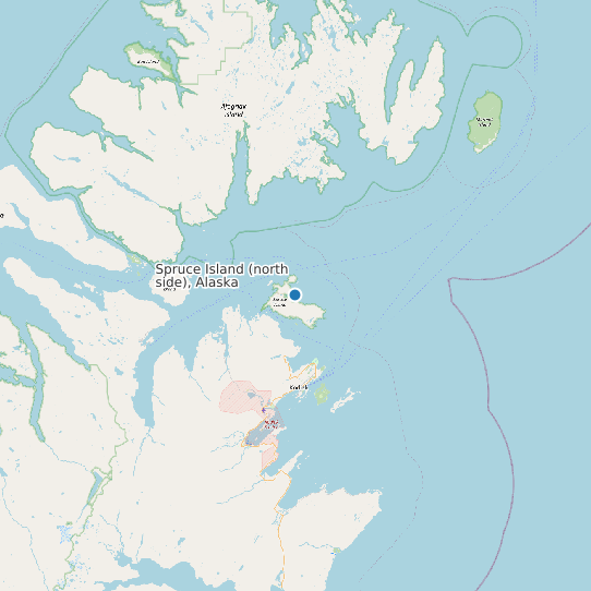 Map of Spruce Island (north side), Alaska Tide Prediction Station