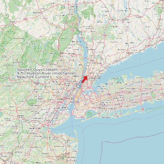 Spuyten Duyvil (depth 9 ft), Hudson River (midchannel), New York Current map