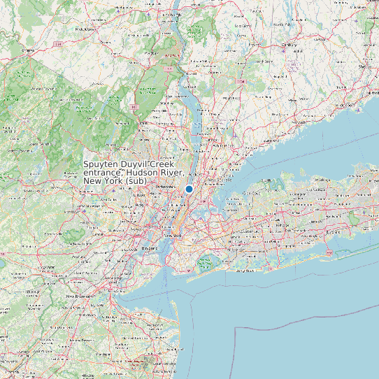 Map of Spuyten Duyvil Creek entrance, Hudson River, New York (sub) Tide Prediction Station