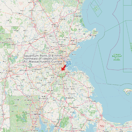 Squantum Point, 0.8 nmi northeast of (depth 10 ft), Massachusetts Current map