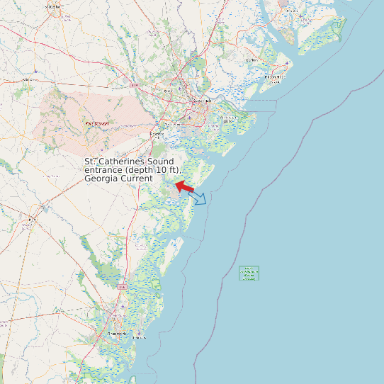 Map of St. Catherines Sound entrance (depth 10 ft), Georgia Current Prediction Station