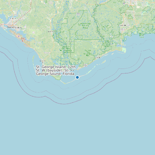 Map of St. George Island, 12th St. W (bayside), St. George Sound, Florida Tide Prediction Station