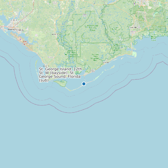 Map of St. George Island, 12th St. W (bayside), St. George Sound, Florida (sub) Tide Prediction Station