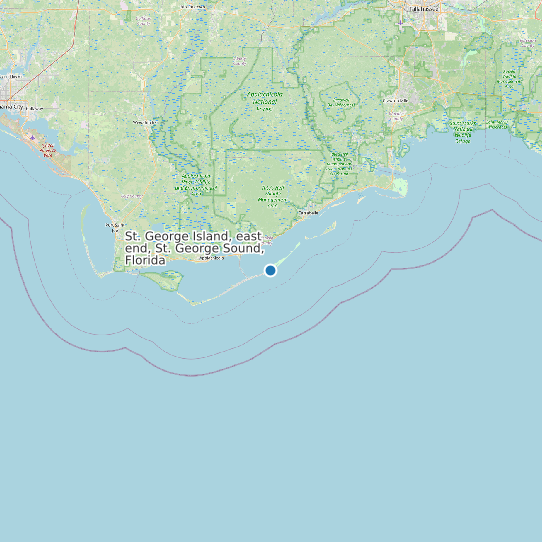 Map of St. George Island, east end, St. George Sound, Florida Tide Prediction Station