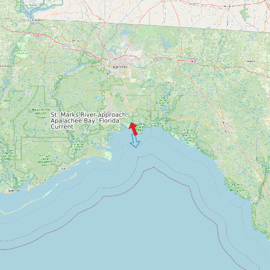 St. Marks River approach, Apalachee Bay, Florida Current map