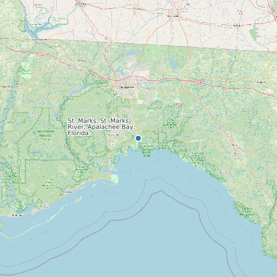 St. Marks, St. Marks River, Apalachee Bay, Florida map