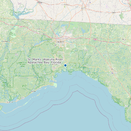 Map of St. Marks, Wakulla River, Apalachee Bay, Florida Tide Prediction Station