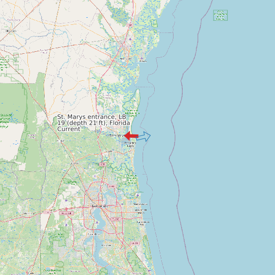 St. Marys entrance, LB 19 (depth 21 ft), Florida Current map