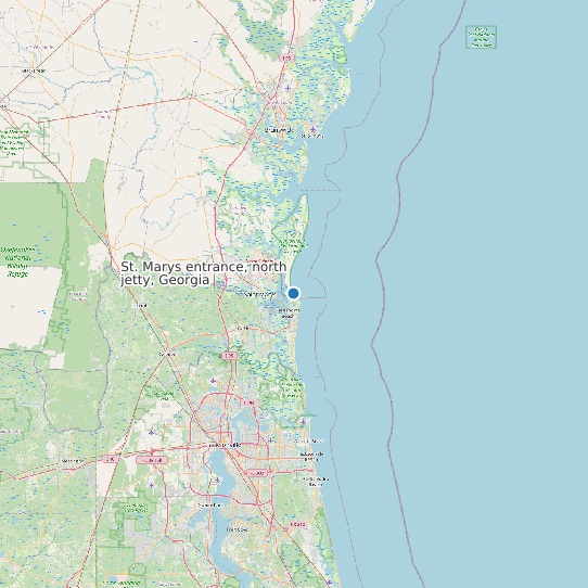 St. Marys entrance, north jetty, Georgia map