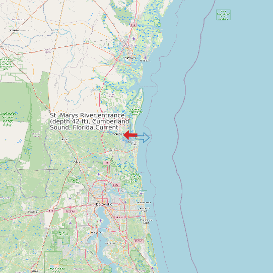 St. Marys River entrance (depth 42 ft), Cumberland Sound, Florida Current map