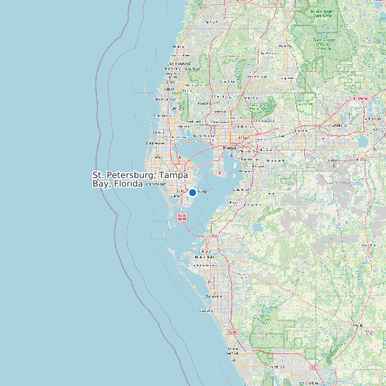 St. Petersburg, Tampa Bay, Florida map