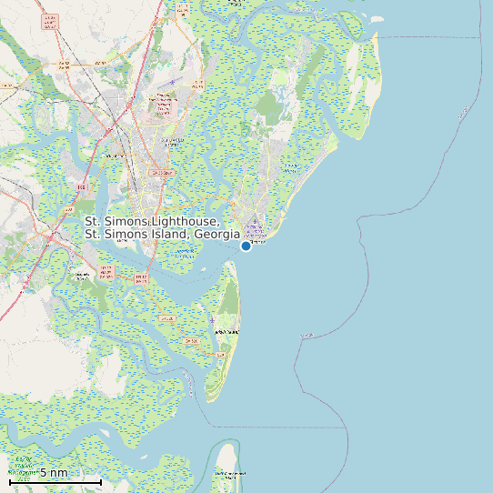 Map of St. Simons Lighthouse, St. Simons Island, Georgia Tide Prediction Station