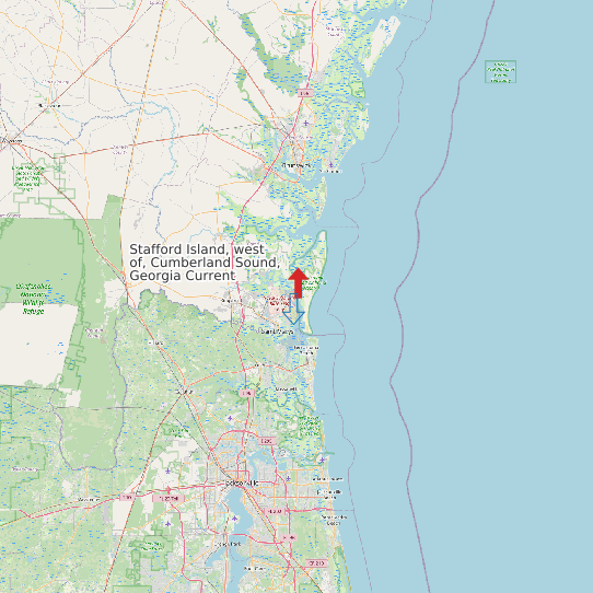 Map of Stafford Island, west of, Cumberland Sound, Georgia Current Prediction Station