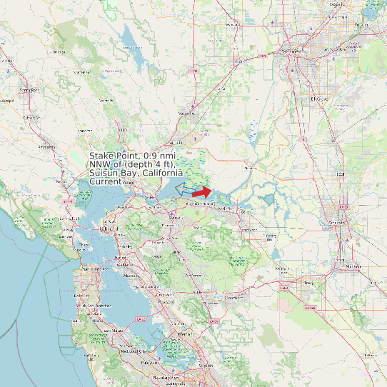 Stake Point, 0.9 nmi NNW of (depth 4 ft), Suisun Bay, California Current map