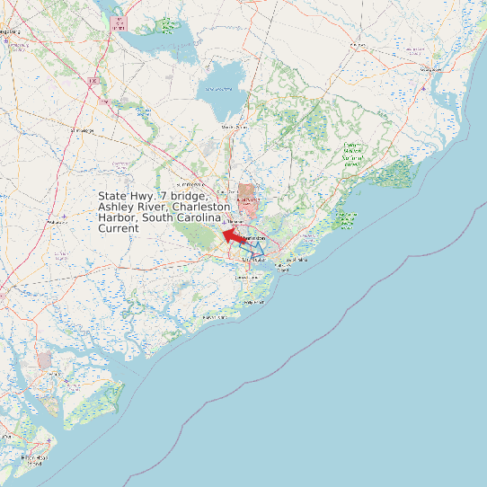 State Hwy. 7 bridge, Ashley River, Charleston Harbor, South Carolina Current map