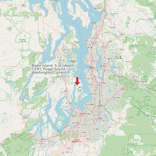 Blake Island, S of (depth 73 ft), Puget Sound, Washington Current map