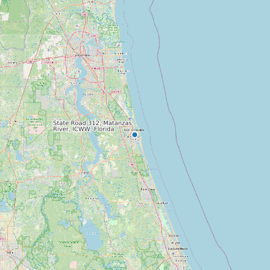 Map of State Road 312, Matanzas River, ICWW, Florida Tide Prediction Station