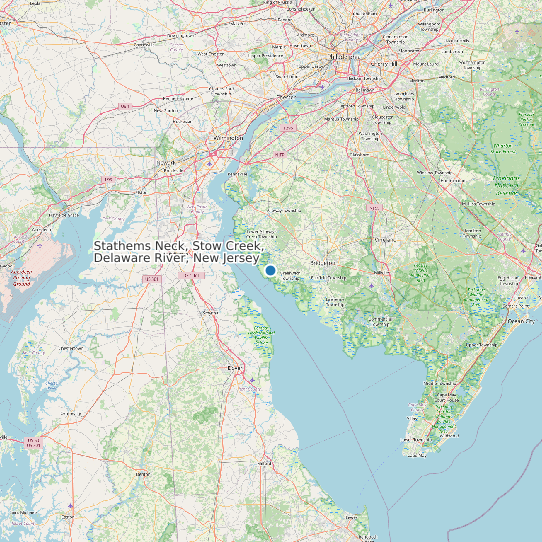 Stathems Neck, Stow Creek, Delaware River, New Jersey map
