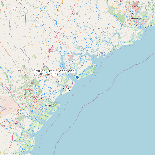 Station Creek, west end, South Carolina map