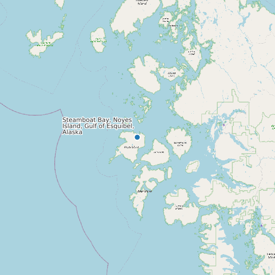 Map of Steamboat Bay, Noyes Island, Gulf of Esquibel, Alaska Tide Prediction Station