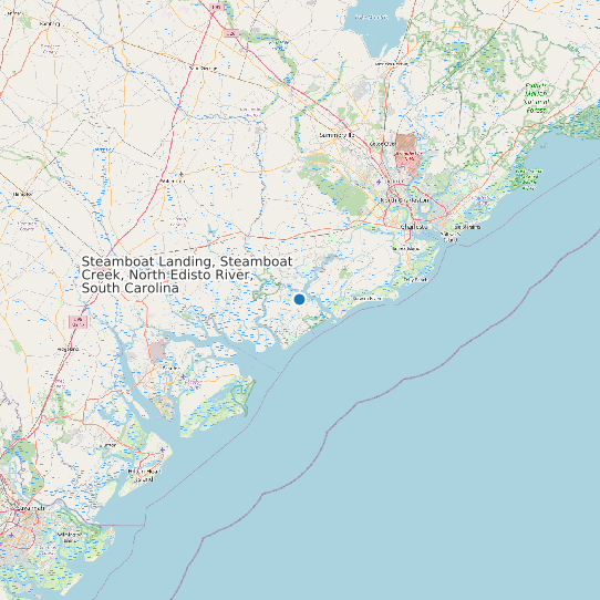 Map of Steamboat Landing, Steamboat Creek, North Edisto River, South Carolina Tide Prediction Station