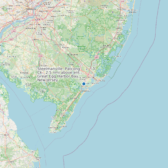 Steelmanville, Patcong Ck., 2.5 nmi above ent., Great Egg Harbor Bay, New Jersey map