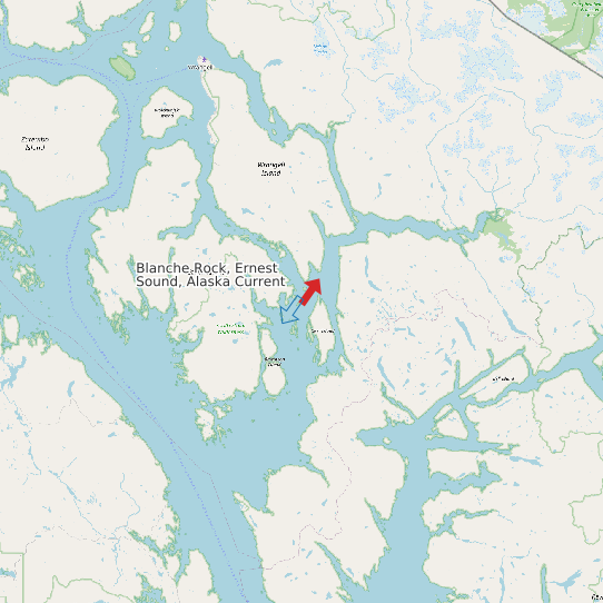 Map of Blanche Rock, Ernest Sound, Alaska Current Prediction Station