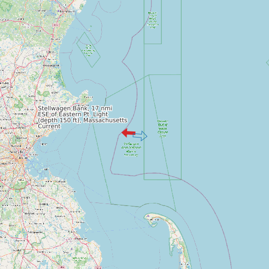 Stellwagen Bank, 17 nmi ESE of Eastern Pt. Light (depth 150 ft), Massachusetts Current map