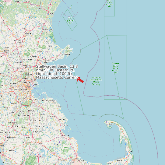 Stellwagen Basin, 13.8 nmi SE of Eastern Pt. Light (depth 100 ft), Massachusetts Current map