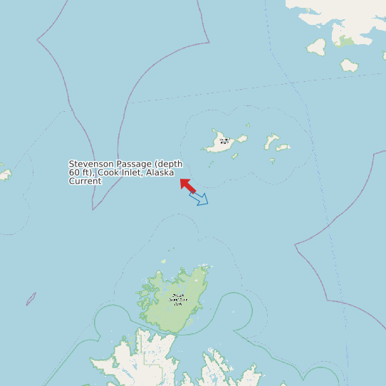 Stevenson Passage (depth 60 ft), Cook Inlet, Alaska Current map