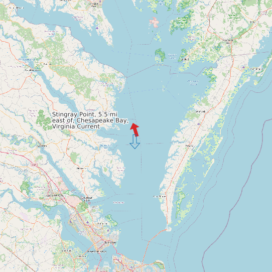 Stingray Point, 5.5 mi east of, Chesapeake Bay, Virginia Current map